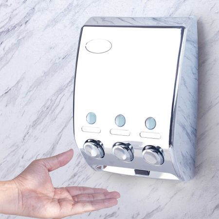 Triple Dispenser Shower - wall soap dispenser bathroom